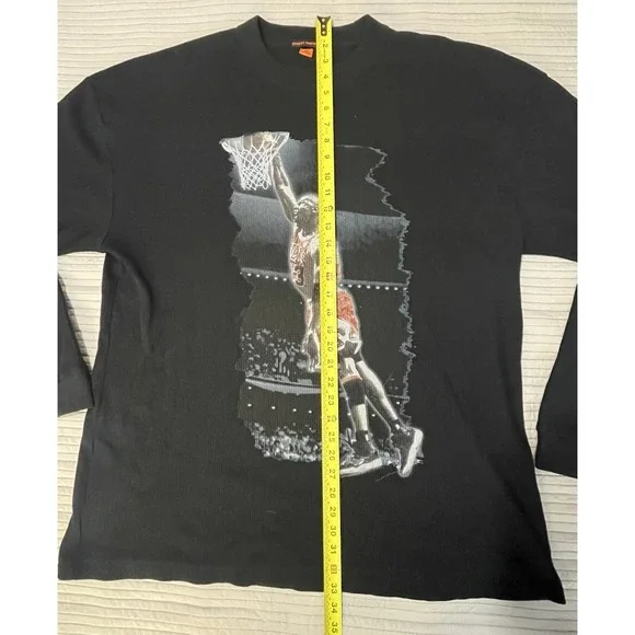 Vtg Members Property Michael Jordan Y2K Waffle Knit Long Sleeve Shirt Mens 3XL - Picture 6 of 12